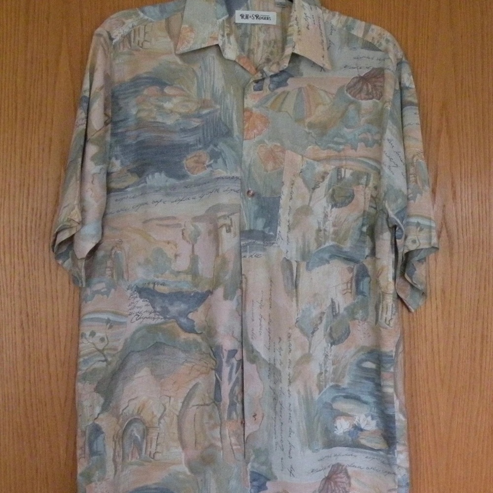 Abstract Print Button-Up Shirt